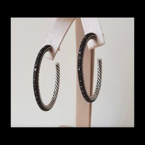 David Yurman Earrings with Black Diamonds